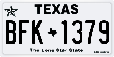 TX license plate BFK1379