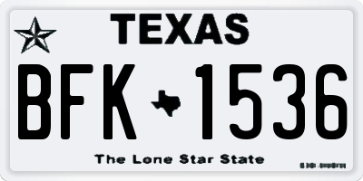 TX license plate BFK1536