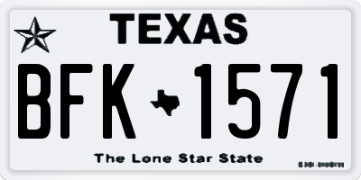 TX license plate BFK1571