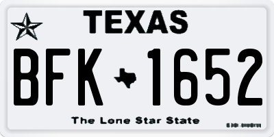 TX license plate BFK1652