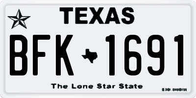TX license plate BFK1691