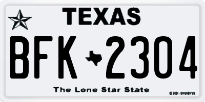 TX license plate BFK2304