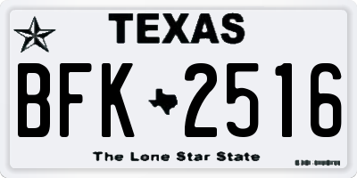 TX license plate BFK2516