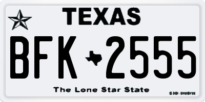 TX license plate BFK2555