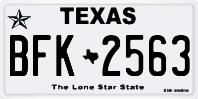 TX license plate BFK2563