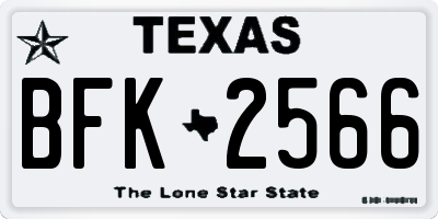 TX license plate BFK2566
