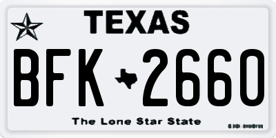 TX license plate BFK2660