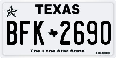 TX license plate BFK2690