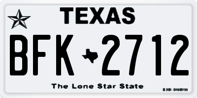 TX license plate BFK2712
