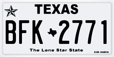 TX license plate BFK2771