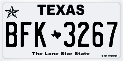 TX license plate BFK3267