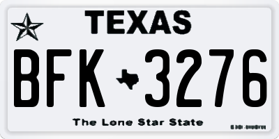 TX license plate BFK3276
