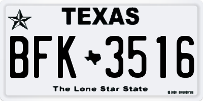 TX license plate BFK3516