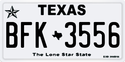 TX license plate BFK3556