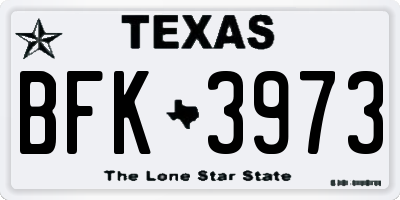 TX license plate BFK3973