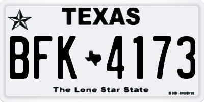 TX license plate BFK4173
