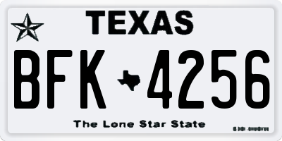 TX license plate BFK4256