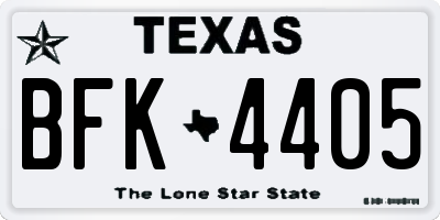 TX license plate BFK4405