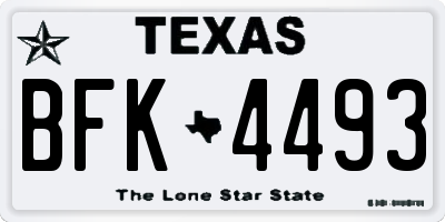 TX license plate BFK4493