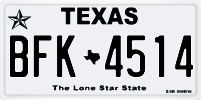 TX license plate BFK4514