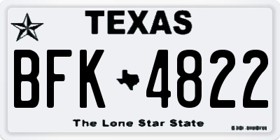 TX license plate BFK4822