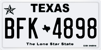 TX license plate BFK4898
