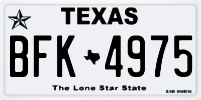 TX license plate BFK4975