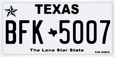 TX license plate BFK5007