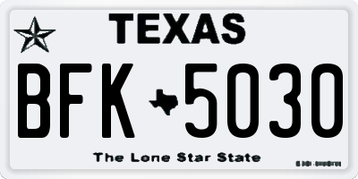 TX license plate BFK5030