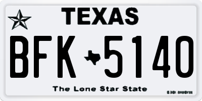 TX license plate BFK5140