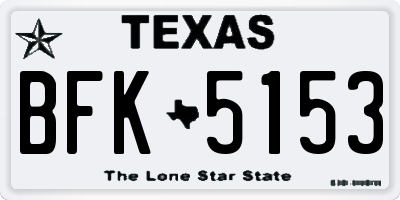 TX license plate BFK5153