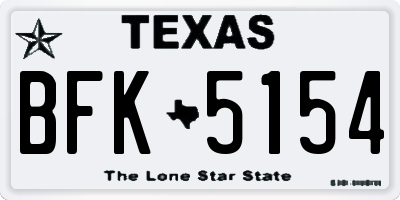 TX license plate BFK5154