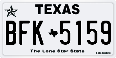 TX license plate BFK5159