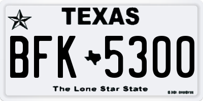 TX license plate BFK5300