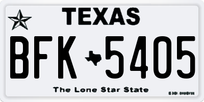 TX license plate BFK5405