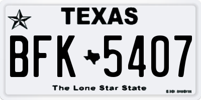 TX license plate BFK5407