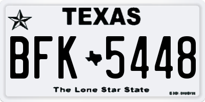 TX license plate BFK5448