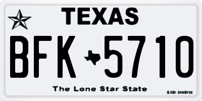 TX license plate BFK5710