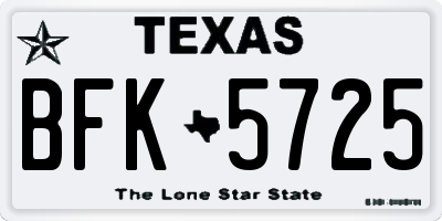 TX license plate BFK5725