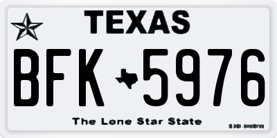 TX license plate BFK5976