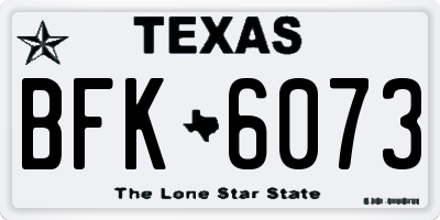 TX license plate BFK6073