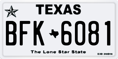 TX license plate BFK6081