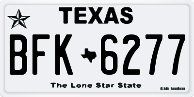 TX license plate BFK6277