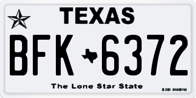 TX license plate BFK6372