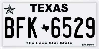 TX license plate BFK6529