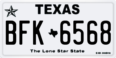 TX license plate BFK6568