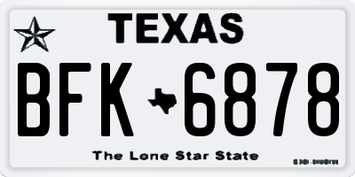 TX license plate BFK6878