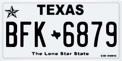 TX license plate BFK6879