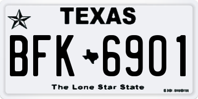 TX license plate BFK6901