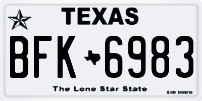 TX license plate BFK6983
